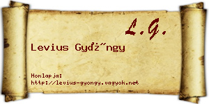 Levius Gyöngy névjegykártya